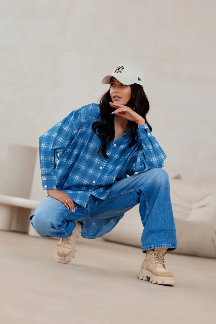 Olly - Oversize Damenhemd mit Longline-Silhouette und klassischem Kragen A29