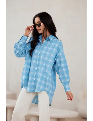 Olly - oversize’owa koszula z przedłużonym tyłem | Roco Fashion