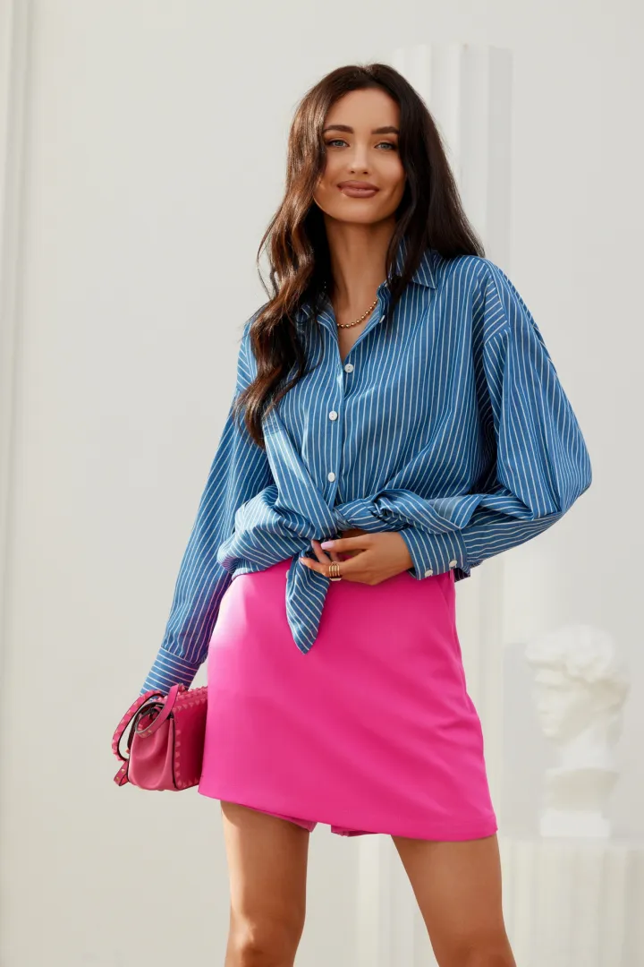 Olly - Oversize Damenhemd mit Longline-Silhouette und klassischem Kragen A28