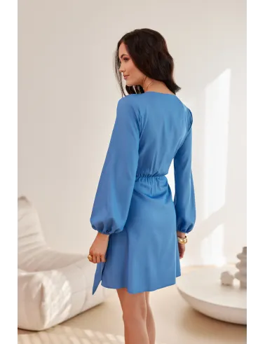 Florence - krótka sukienka kopertowa z wiązaniem J05 | Roco Fashion