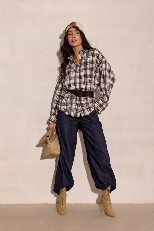 Salina - Oversize Karohemd mit modernem Schnitt und langen Ärmeln | Roco Fashion