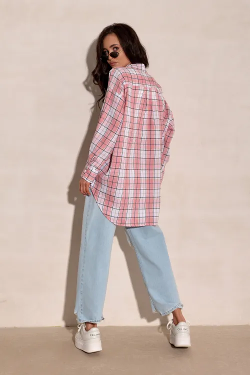 Salina - Oversize Karohemd mit modernem Schnitt und langen Ärmeln A49