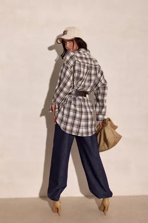 Salina - Oversize Karohemd mit modernem Schnitt und langen Ärmeln A47