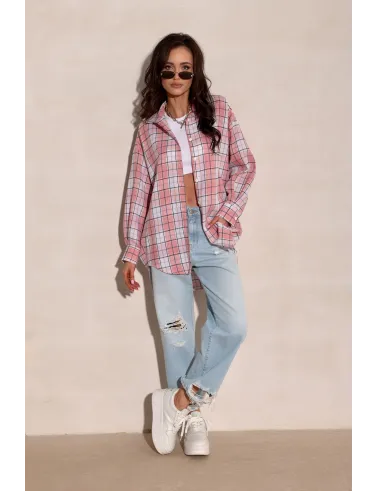Salina – oversize koszula w kratę z długim rękawem | Roco Fashion