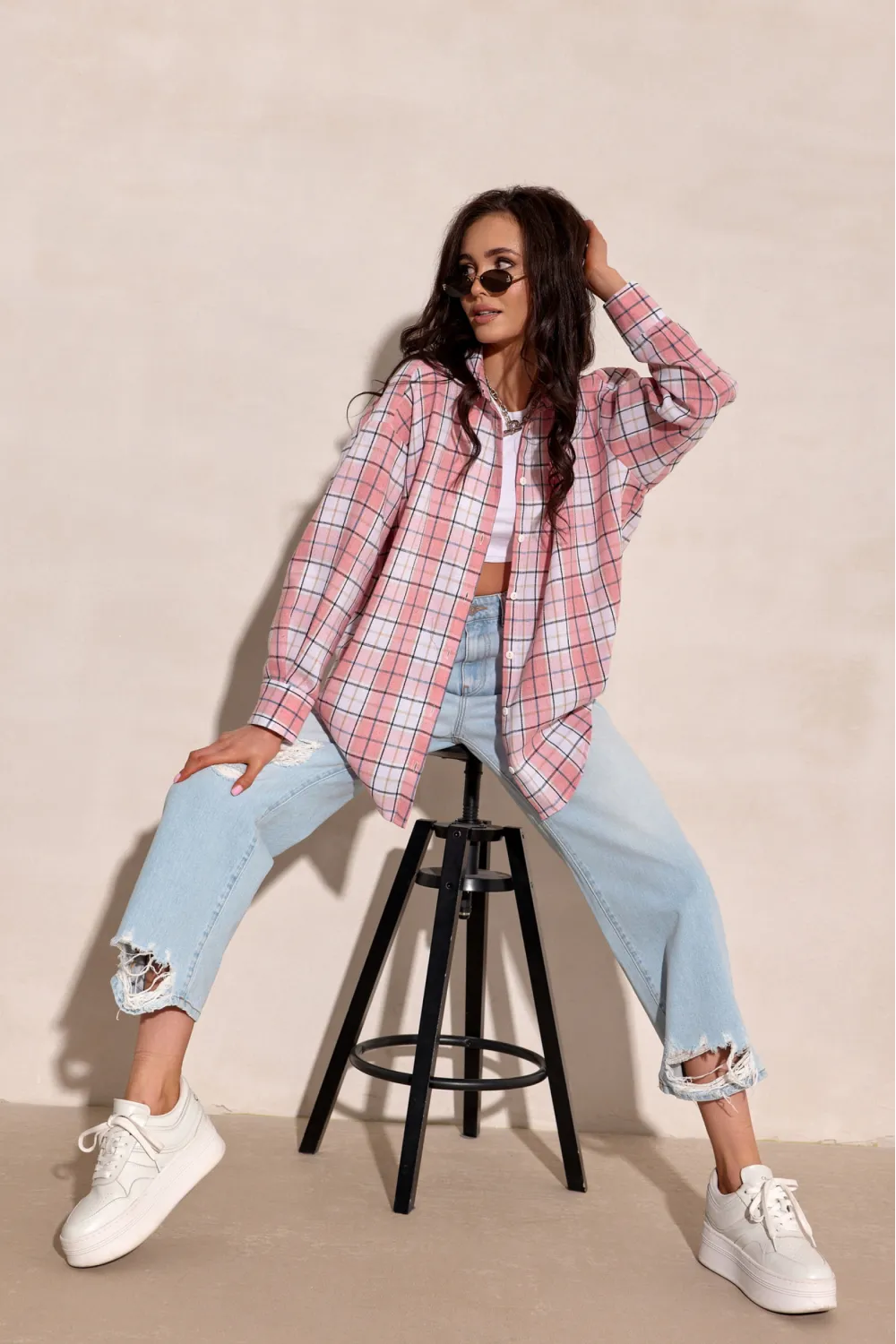 Salina – Oversize Karohemd mit modernem Schnitt und langen Ärmeln | Roco Fashion