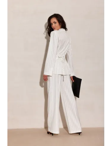 Anette – elegante Palazzo-Hose mit High Waist und weitem Bein in Ecru | Roco Fashion