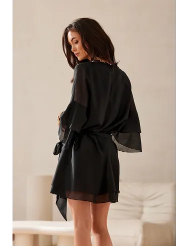 Beatrice – Elegantes Mini-Kleid mit Volants und Taillenbindung in Schwarz | Roco Fashion