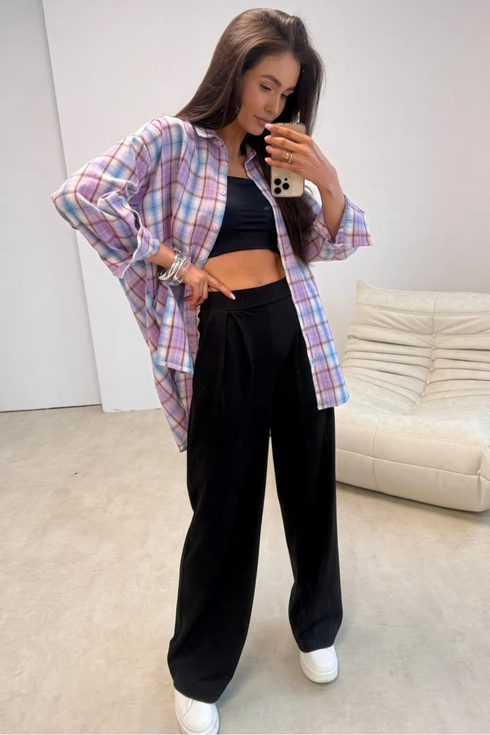 Salina – Oversize Karohemd mit modernem Schnitt und langen Ärmeln Damen | Roco Fashion