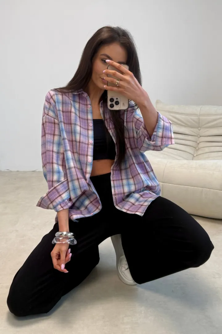 Salina - Oversize Karohemd mit modernem Schnitt und langen Ärmeln A53