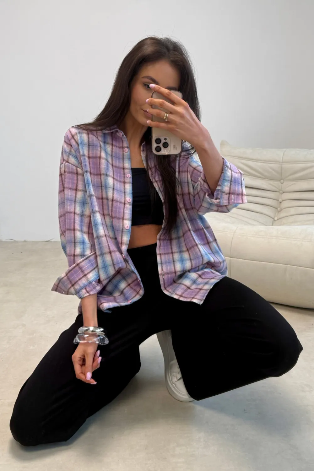 Salina – Oversize Karohemd mit modernem Schnitt und langen Ärmeln Damen | Roco Fashion