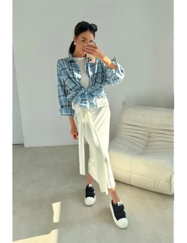 Salina – oversize koszula w kratę z długim rękawem damska, styl casual | Roco Fashion