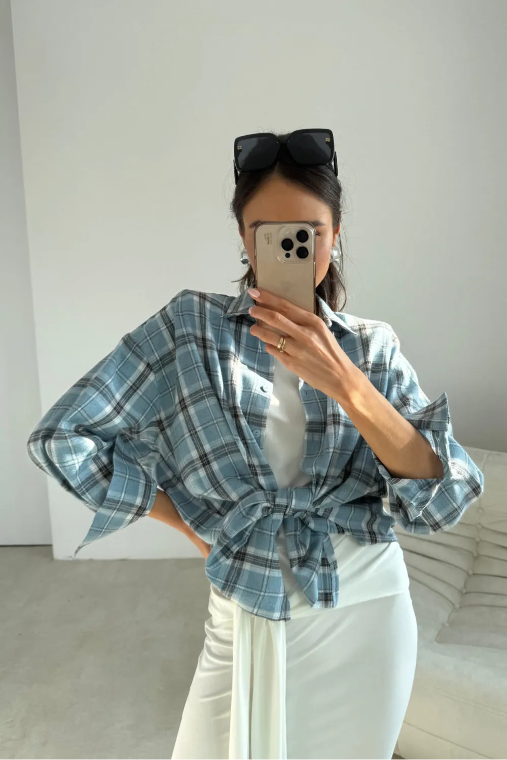 Salina – Oversize Karohemd mit modernem Schnitt und langen Ärmeln Damen | Roco Fashion