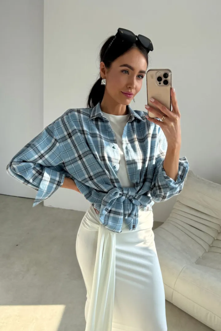 Salina - Oversize Karohemd mit modernem Schnitt und langen Ärmeln A52