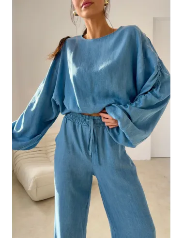 Rosalina – Cropped Bluse mit weitem Schnitt und Volumenärmeln | Roco Fashion