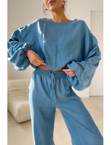 Rosalina – Cropped Bluse mit weitem Schnitt und Volumenärmeln | Roco Fashion