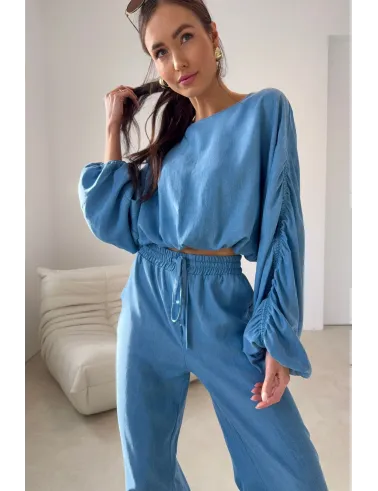 Rosalina – Cropped Bluse mit weitem Schnitt und Volumenärmeln | Roco Fashion