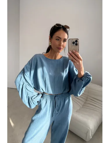 Rosalina – krótka luźna bluzka z szerokimi rękawami, elegancka i komfortowa | Roco Fashion