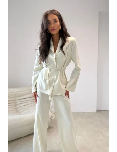 Anette – elegante Palazzo-Hose mit High Waist in Vanille | Roco Fashion