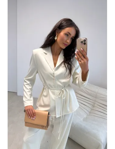 Anette – elegante Palazzo-Hose mit High Waist in Vanille | Roco Fashion