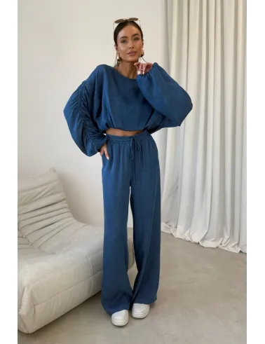 Bluzka Rosalina niebieska – luźna bluzka damska z szerokimi rękawami | Roco Fashion