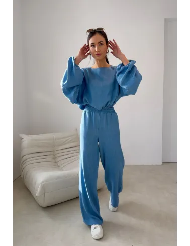 Emmy – szerokie spodnie z elastyczną talią i wiązaniem | Roco Fashion