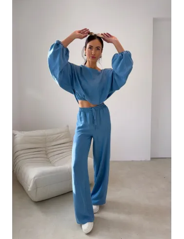 Emmy – Weite Hose mit elastischem Bund und Bindeband | Roco Fashion