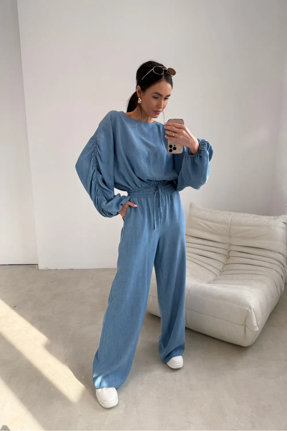 Emmy – Weite Hose mit elastischem Bund und Bindeband | Roco Fashion