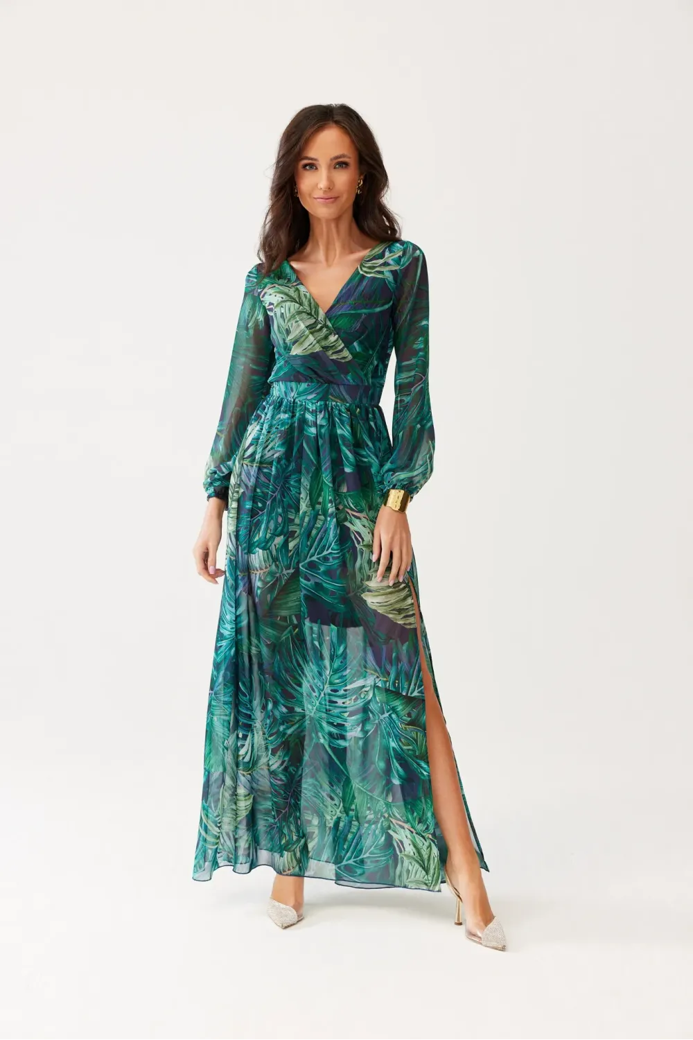 Alessia – sukienka maxi z nadrukiem z wycięciem na plecach | Roco Fashion