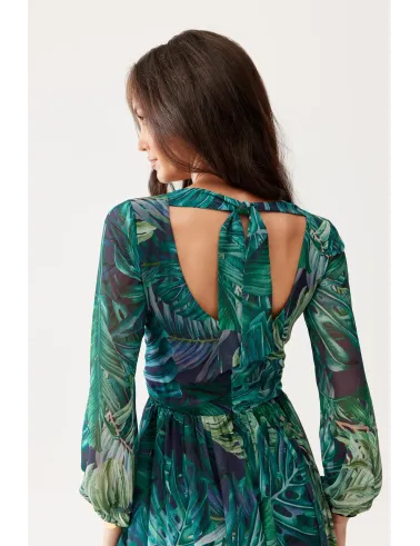 Alessia – Maxikleid aus Chiffon mit Print und Rückenausschnitt | Roco Fashion