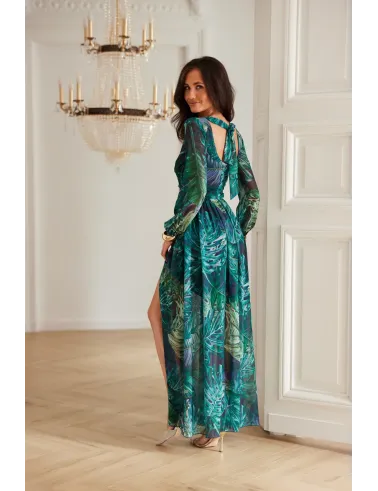 Alessia – sukienka maxi z nadrukiem z wycięciem na plecach | Roco Fashion