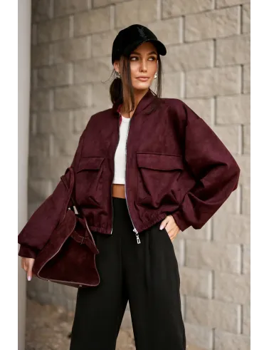 Vivara – bordowa kurtka bomberka na zamek | Roco Fashion