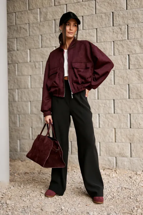 Vivara – bordowa kurtka bomberka na zamek