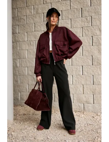Vivara – bordowa kurtka bomberka na zamek | Roco Fashion