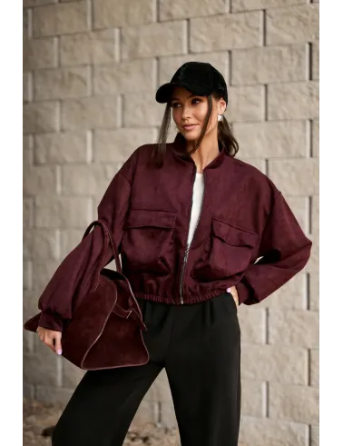 Vivara – bordowa kurtka bomberka na zamek | Roco Fashion