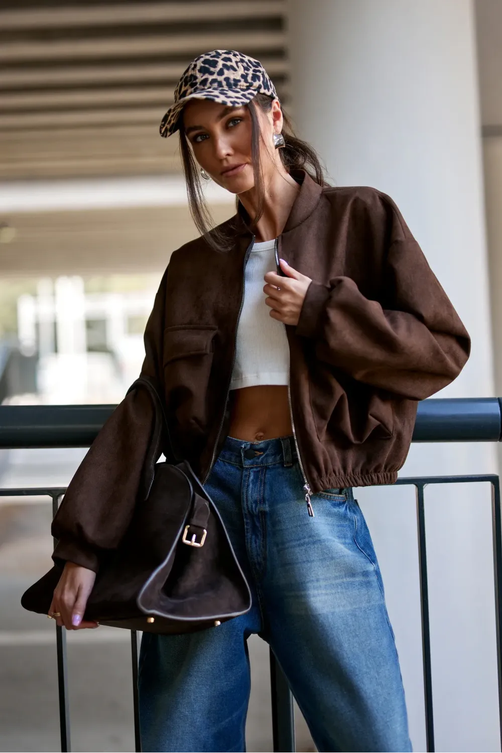 Vivara – braune Bomberjacke mit Reißverschluss | Roco Fashion