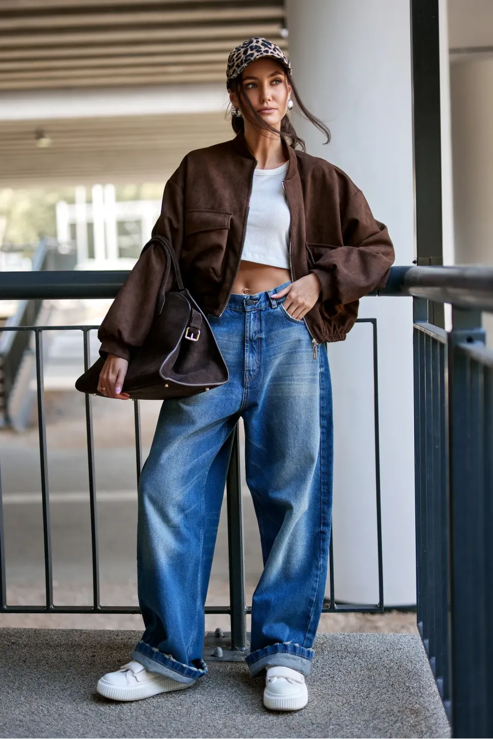 Vivara – braune Bomberjacke mit Reißverschluss | Roco Fashion