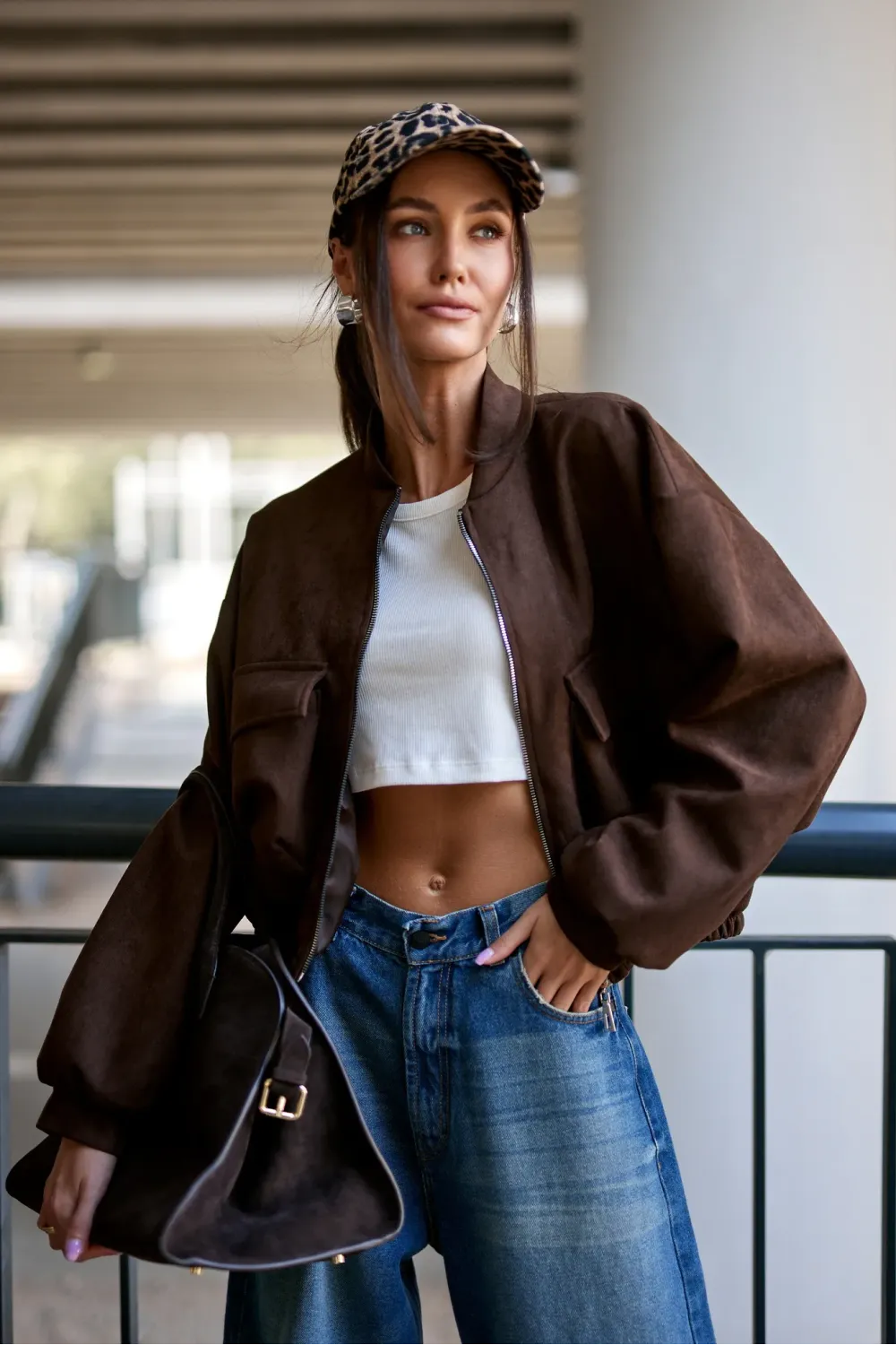 Vivara – braune Bomberjacke mit Reißverschluss | Roco Fashion