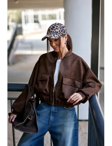 Vivara – braune Bomberjacke mit Reißverschluss | Roco Fashion