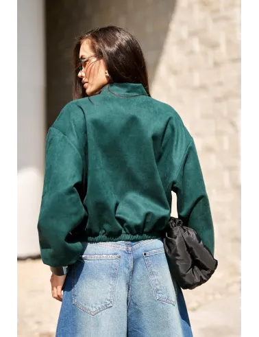 Vivara – Bomberjacke in Flaschengrün mit Reißverschluss | Roco Fashion