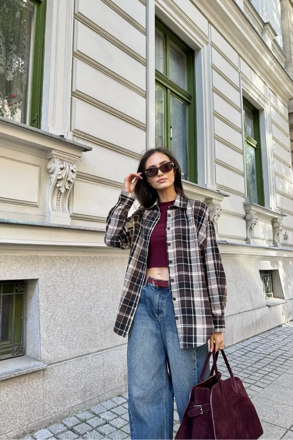 Katnis – schokoladenbraunes Hemd mit Karomuster | Roco Fashion Katnis – schokoladenbraunes Hemd mit Karomuster | Roco Fashion