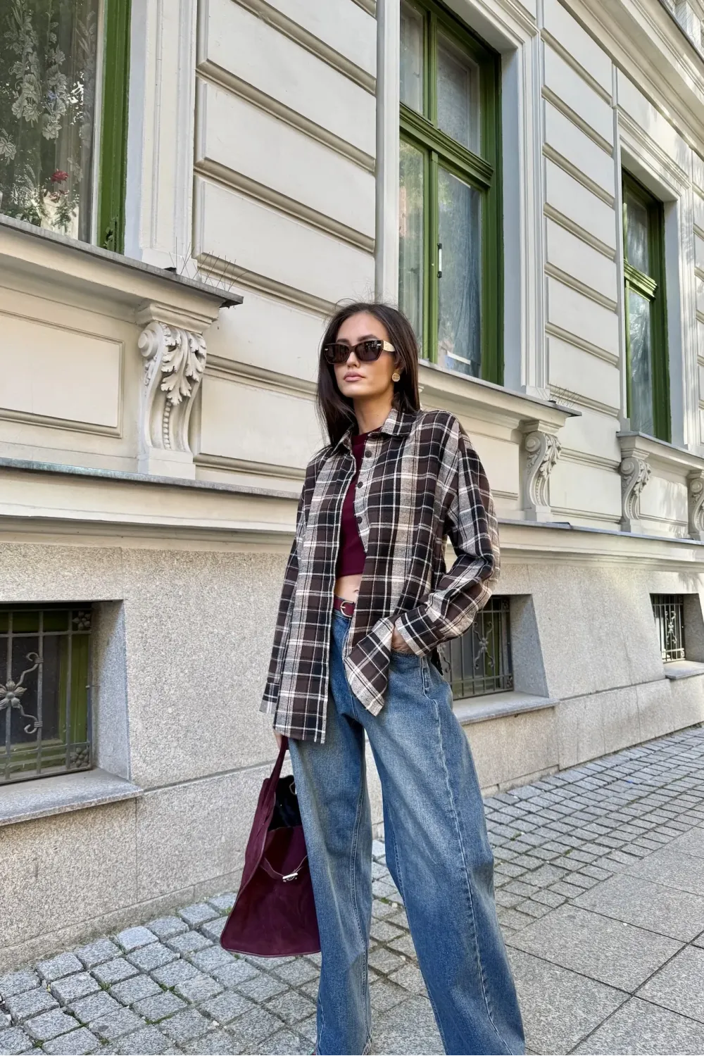 Katnis – schokoladenbraunes Hemd mit Karomuster | Roco Fashion Katnis – schokoladenbraunes Hemd mit Karomuster | Roco Fashion