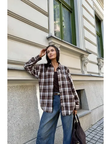 Katnis – karamellfarbenes Hemd mit Karomuster | Roco Fashion