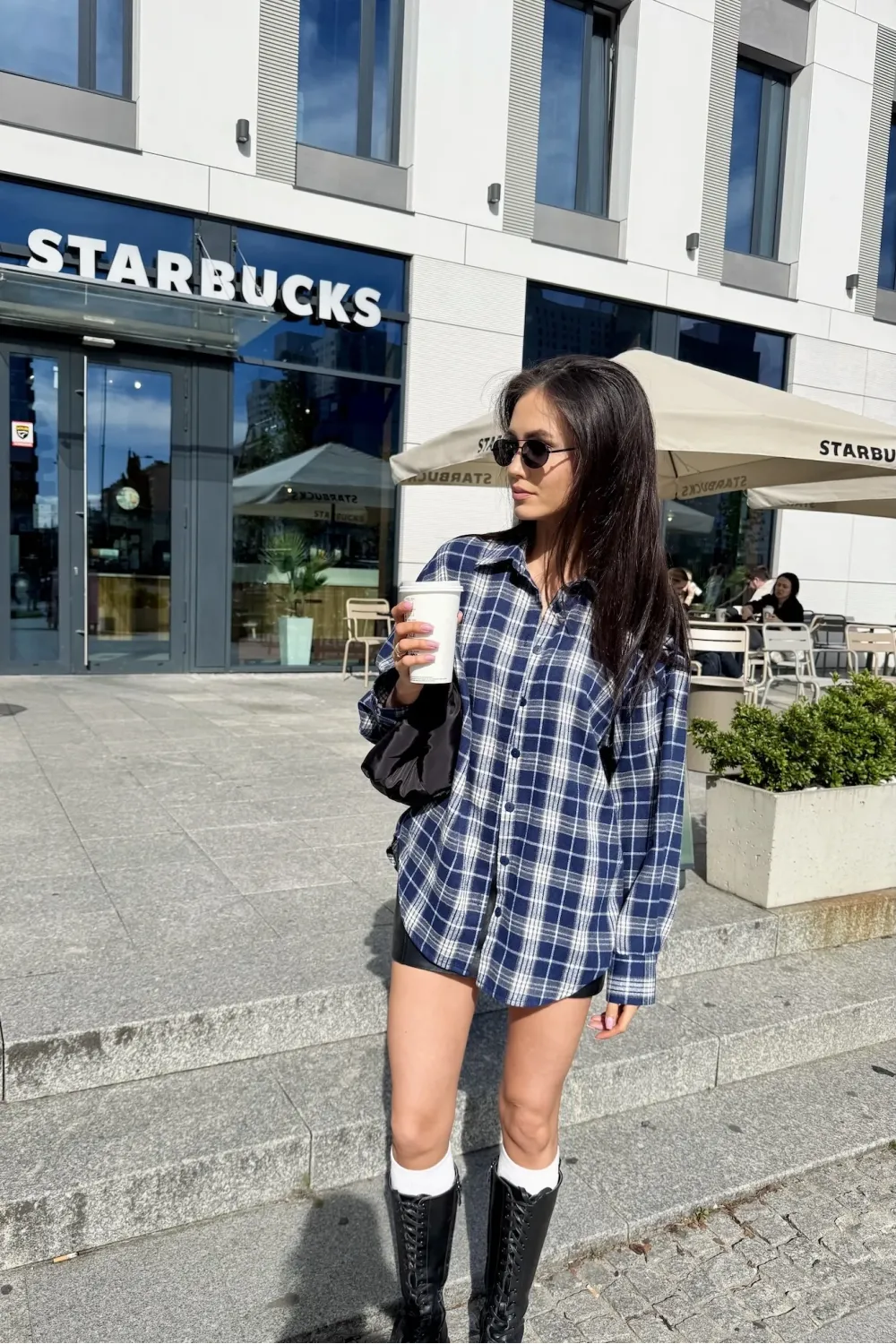 Katnis – marineblaues Hemd mit Karomuster | Roco Fashion