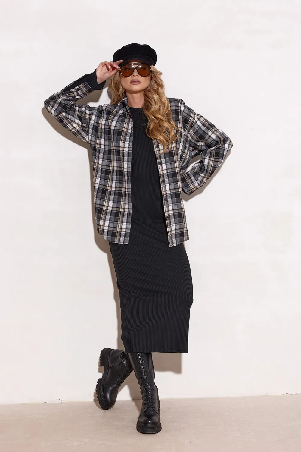 Katnis – grau-schwarzes Hemd mit Karomuster | Roco Fashion