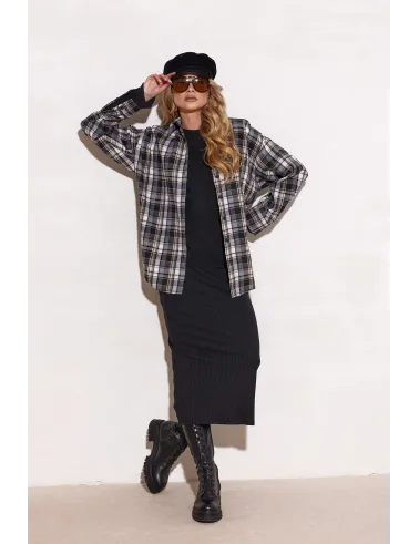 Katnis – grau-schwarzes Hemd mit Karomuster | Roco Fashion