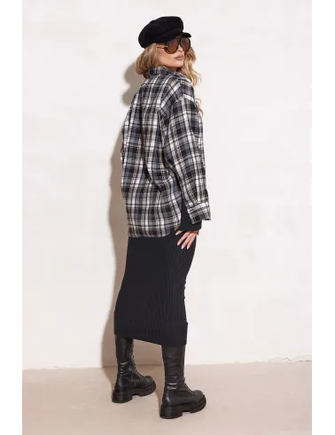 Katnis – grau-schwarzes Hemd mit Karomuster | Roco Fashion