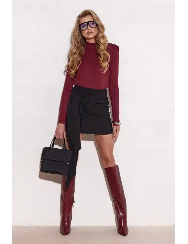 Aria – bordowa bluzka z długim rękawem, elegancka i ponadczasowa | Roco Fashion