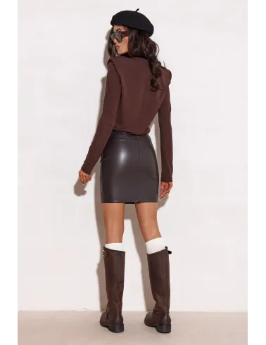 Aria – Langarm-Bluse in Braun, elegant & zeitlos | Roco Fashion